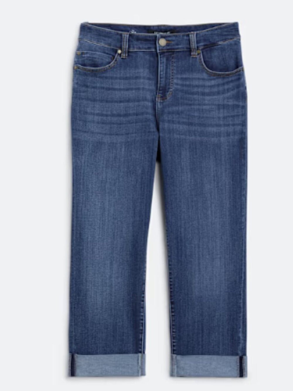 Liverpool Charlie Crop Wide Rolled Cuff Jean